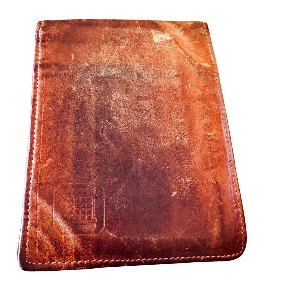 Rare Vintage Barrow Hepburn England Mens Leather Bifold Wallet Cognac 5.3x4